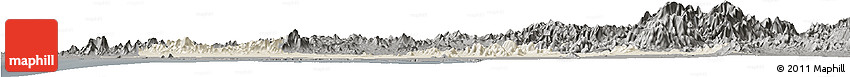 Shaded Relief Horizon Map of Navojoa, darken, semi-desaturated