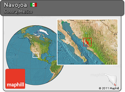 Satellite Location Map of Navojoa