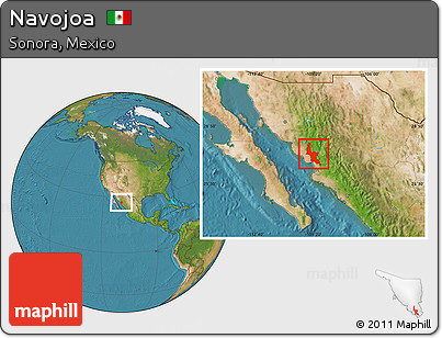 Satellite Location Map of Navojoa