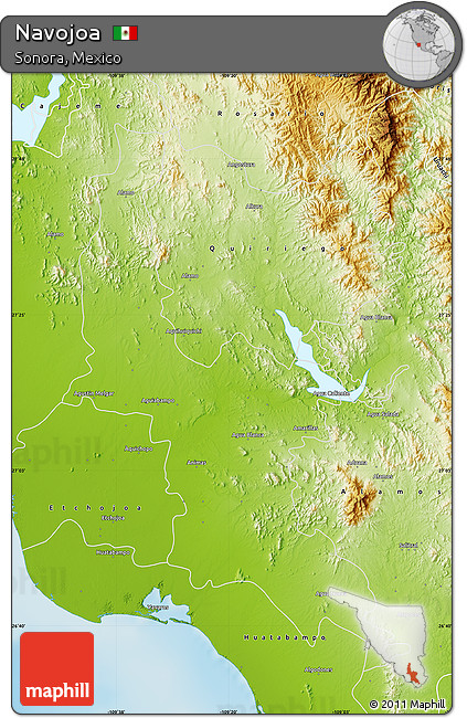 Physical Map of Navojoa