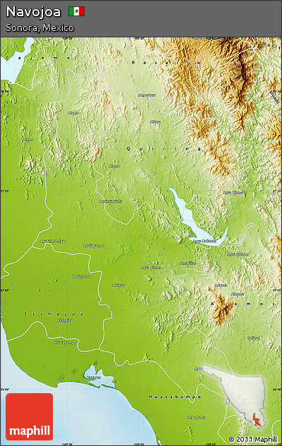 Physical Map of Navojoa