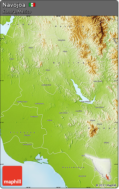 Physical Map of Navojoa