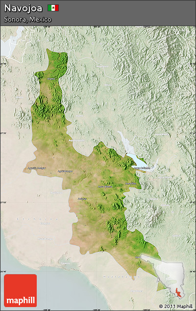 Satellite Map of Navojoa, lighten