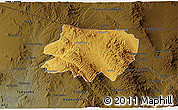 Physical 3D Map of Nogales, darken