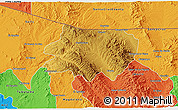 Physical 3D Map of Nogales, political outside