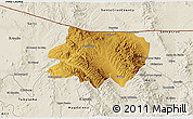 Physical 3D Map of Nogales, shaded relief outside
