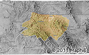 Satellite 3D Map of Nogales, desaturated