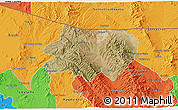Satellite 3D Map of Nogales, political outside
