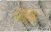 Satellite 3D Map of Nogales, semi-desaturated