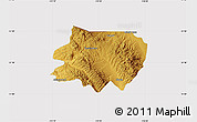 Physical Map of Nogales, cropped outside