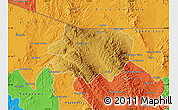 Physical Map of Nogales, political outside