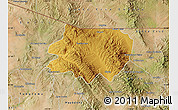 Physical Map of Nogales, satellite outside