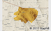 Physical Map of Nogales, shaded relief outside