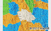 Shaded Relief Map of Onavas, political outside