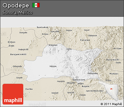 Classic Style 3D Map of Opodepe