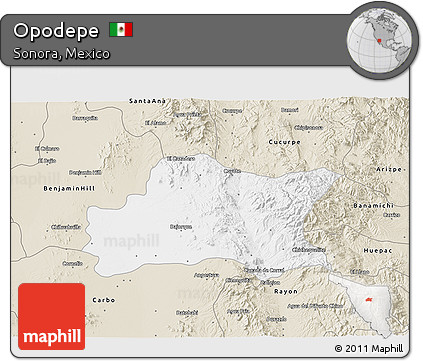 Classic Style 3D Map of Opodepe