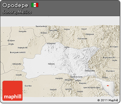 Classic Style 3D Map of Opodepe