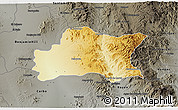 Physical 3D Map of Opodepe, darken, semi-desaturated