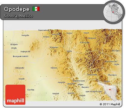 Physical 3D Map of Opodepe