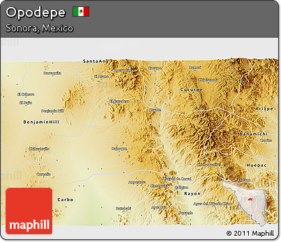 Physical 3D Map of Opodepe
