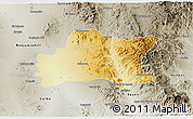 Physical 3D Map of Opodepe, semi-desaturated