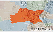 Political 3D Map of Opodepe, lighten, semi-desaturated