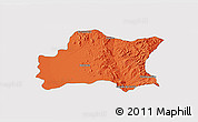 Political 3D Map of Opodepe, single color outside