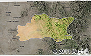 Satellite 3D Map of Opodepe, darken, semi-desaturated