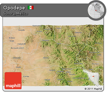 Satellite 3D Map of Opodepe