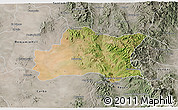 Satellite 3D Map of Opodepe, semi-desaturated