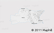 Silver Style 3D Map of Opodepe, single color outside