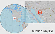 Gray Location Map of Opodepe, hill shading