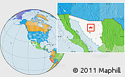 Political Location Map of Opodepe, highlighted parent region