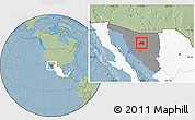 Savanna Style Location Map of Opodepe, highlighted country, highlighted parent region, hill shading