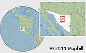 Savanna Style Location Map of Opodepe, highlighted parent region, hill shading