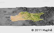 Satellite Panoramic Map of Opodepe, darken, desaturated