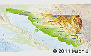 Physical Panoramic Map of Sonora, lighten