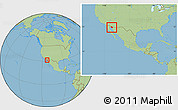 Savanna Style Location Map of Puerto Penasco, within the entire country