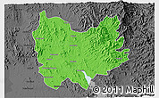 Political 3D Map of Quiriego, darken, desaturated