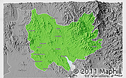 Political 3D Map of Quiriego, desaturated