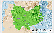Political 3D Map of Quiriego, lighten