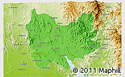 Political 3D Map of Quiriego, physical outside