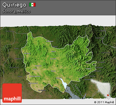Satellite 3D Map of Quiriego, darken