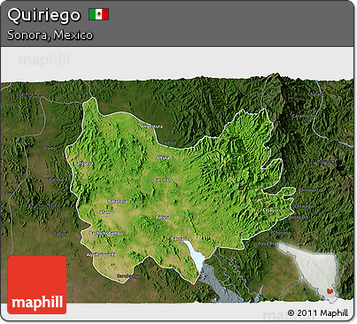 Satellite 3D Map of Quiriego, darken