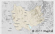 Shaded Relief 3D Map of Quiriego, desaturated