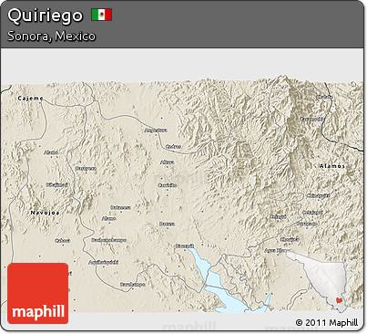 Shaded Relief 3D Map of Quiriego