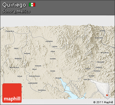 Shaded Relief 3D Map of Quiriego