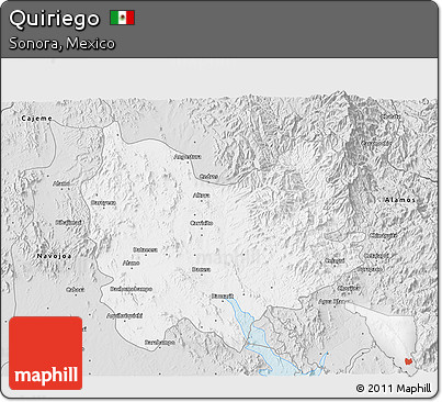 Silver Style 3D Map of Quiriego
