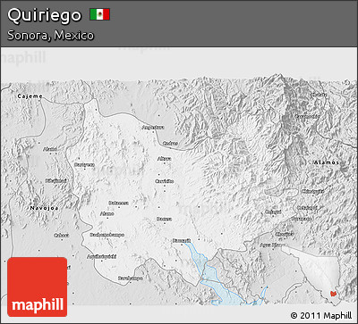 Silver Style 3D Map of Quiriego
