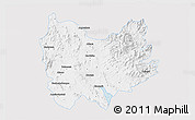Silver Style 3D Map of Quiriego, single color outside